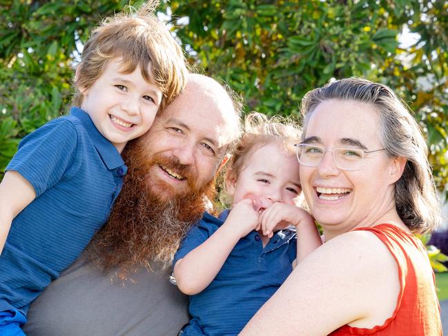 Steve and Carolyn Pearce with four-year-old Josiah and two-year-old John, Tuesday, January 14, 2025 - Picture: Richard Walker