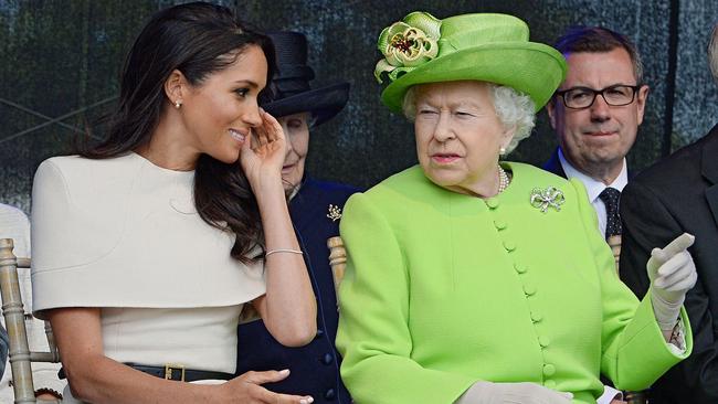 Meghan Markle and the Queen in 2018. Picture: AFP