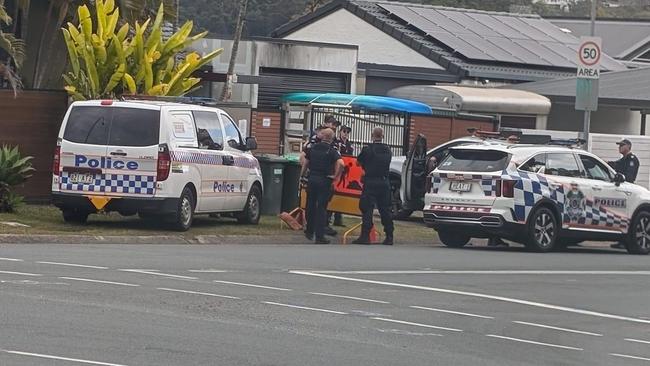 Police outside the Currumbin Waters home.