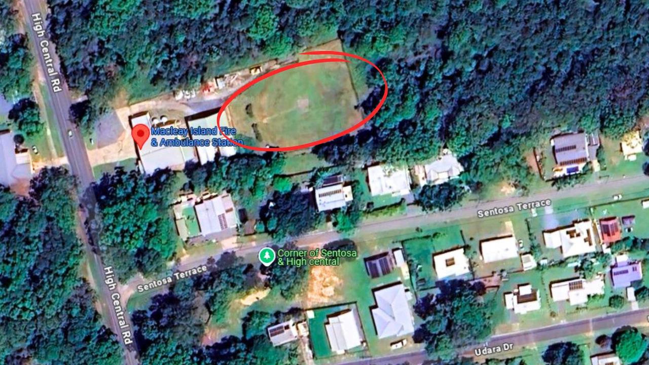 The helicopter landing strip in the centre of Macleay Island is not used by big aircraft such as medical helicopters as it is not large enough and needs a 5m radius extension but that is on hold after complaints the expansion would affect black cockatoos in the area. Picture: Google