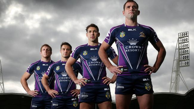 Storm’s old Fab Four: Cam Smith, Billy Slater, Cronk and Ryan Hoffman (Colleen Petch.)