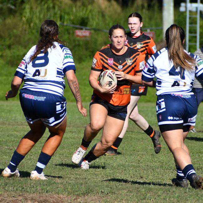 The Herbert River Crushers Women’s team drew 20-20 with Townsville Brothers in a hard-fought contest in Ingham on Saturday. Picture: Cameron Bates