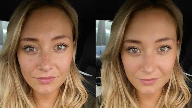 Instagrammer Mel Wells has more than 21k followers. She called out Samsung’s beauty filter with this photo.