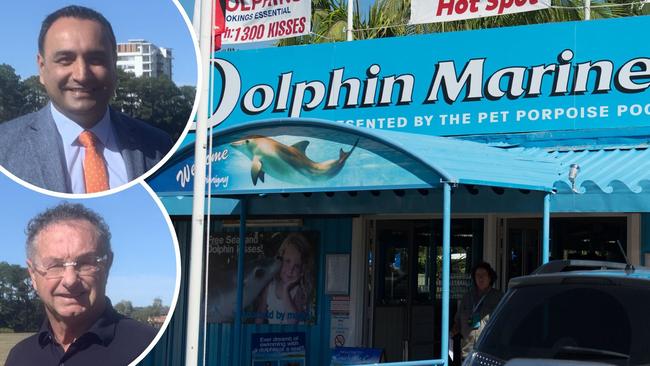 Coffs Harbour political leaders, Nationals MP Gurmesh Singh and Mayor Paul Amos hope the Dolphin Marine Conservation Park can find a firm financial footing.