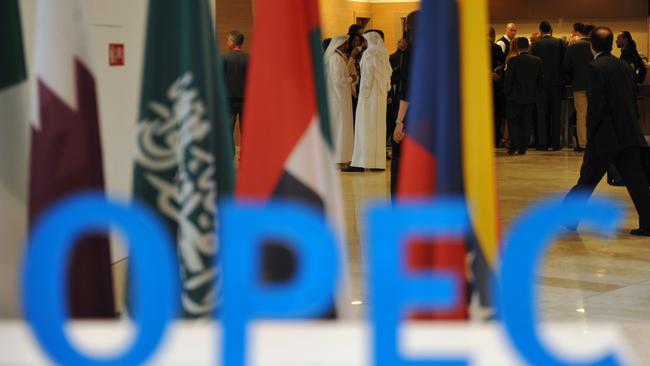 Participants gather ahead of an OPEC meeting. Picture: AFP