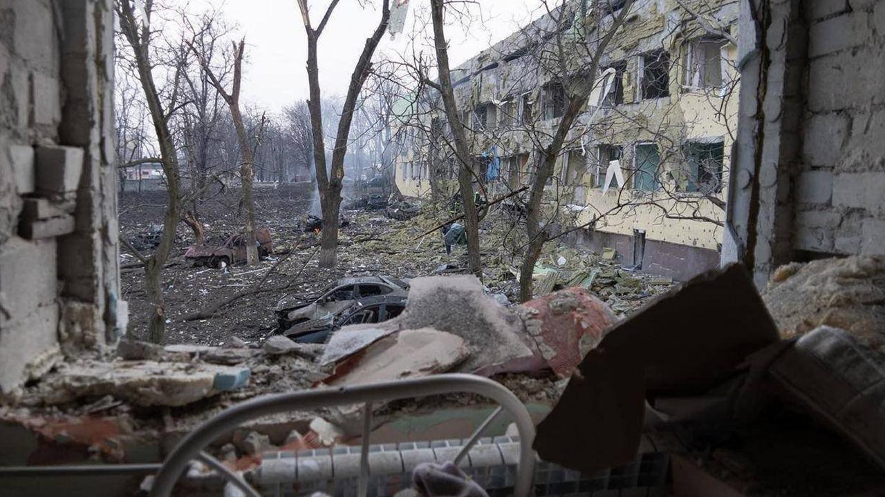 Mariupol city council said the maternity and children’s hospital had been destroyed. Picture: Ukraine Armed Forces/EyePress News via AFP