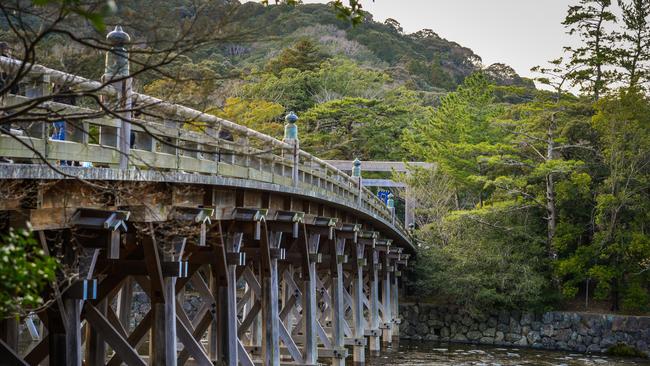 Ujibashi Bridge of Ise Shrine in Mie, Japan.