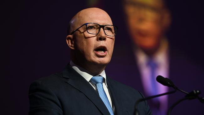 Opposition Leader Peter Dutton has been asked if he’s a ‘heartless racist’ after claiming Palestinians fleeing Gaza shouldn’t be allowed in Australia. Picture: Dan Peled / NewsWire