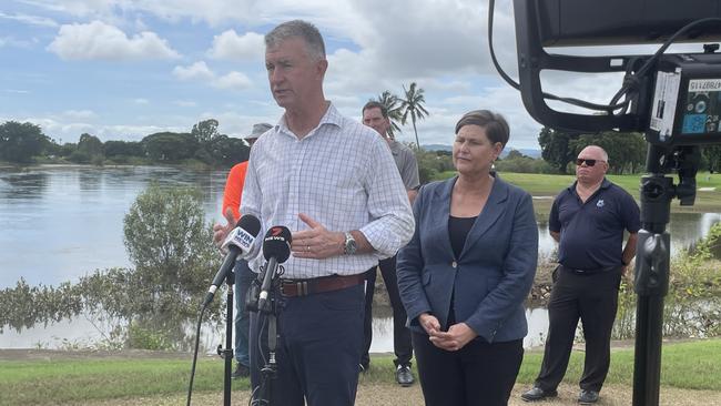 Townsville Golf Club: Sports Minister Tim Mander addresses the media