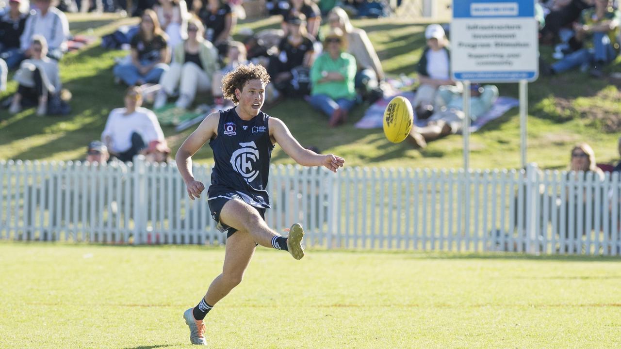 Henry Sheath kicks a goal for Coolaroo. Picture: Kevin Farmer