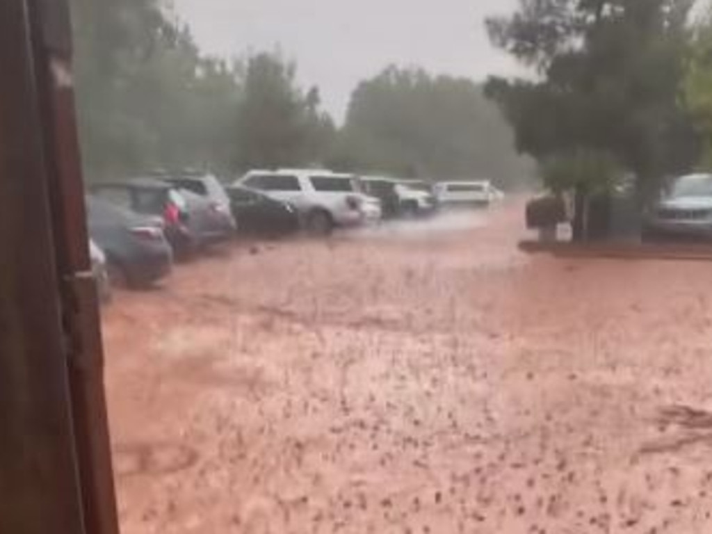 All the car owners could do was watch in horror as the weather event unfolded. Picture: TikTok/getagripgarage