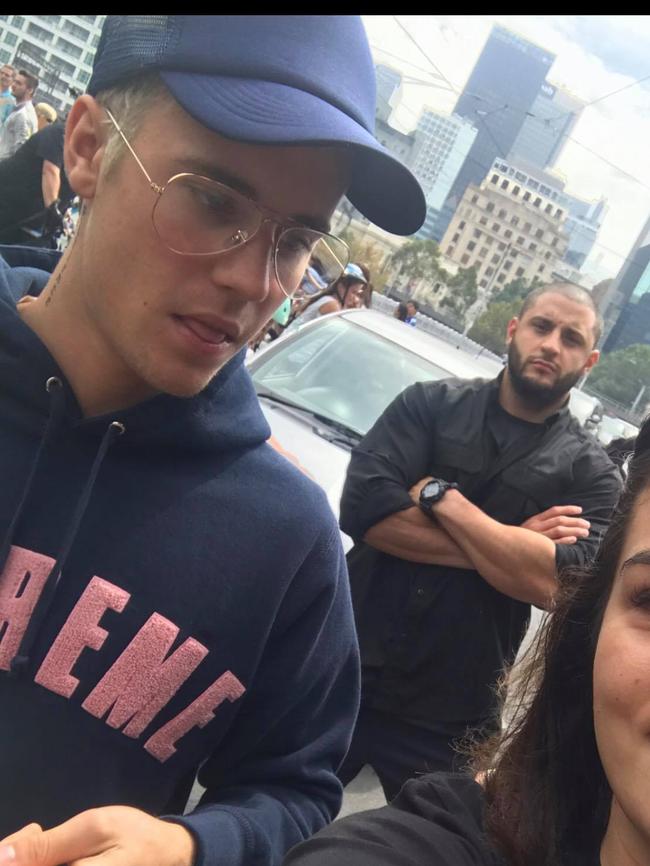 Justin Bieber angrily refused Sabah Helal’s request for a picture outside Crown, Melbourne.