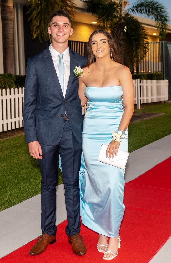 Josh Rose and Madison Westecott at Mackay State High School formal 2022.Picture: Michaela Harlow