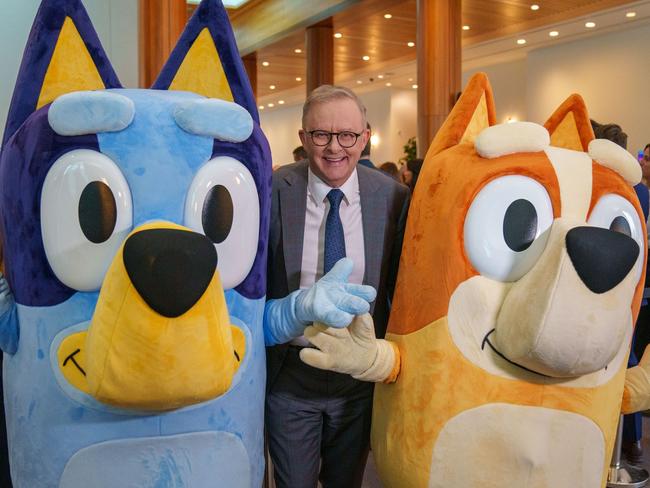 Prime Minister Anthony Albanese with Bluey . Picture: Facebook