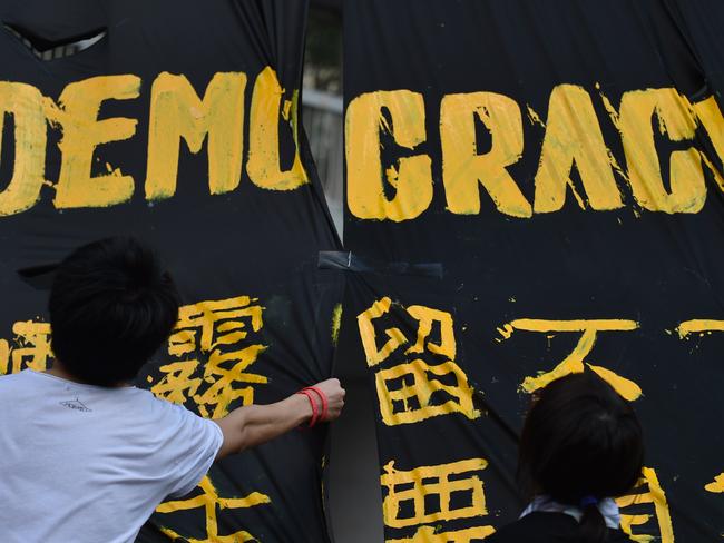 Beijing has slammed the protests as ‘illegal’ Pic: AFP.
