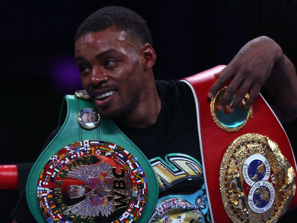 Errol Spence Jr. after a unanimous decision against Danny Garcia during their WBC &amp; IBF World Welterweight Championship fight in 2020. Picture: AFP