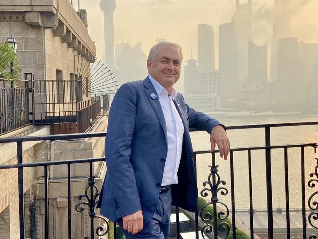 4/11/2024: Trade Minister Don Farrell on the rooftop of the Peace Hotel in Shanghai. Please add to the online story. PHOTO: Will Glasgow