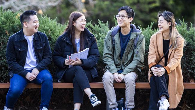 Chinese students are yet to ­return to Australia in significant numbers because of Beijing’s zero-tolerance approach to Covid. Picture: Aaron Francis