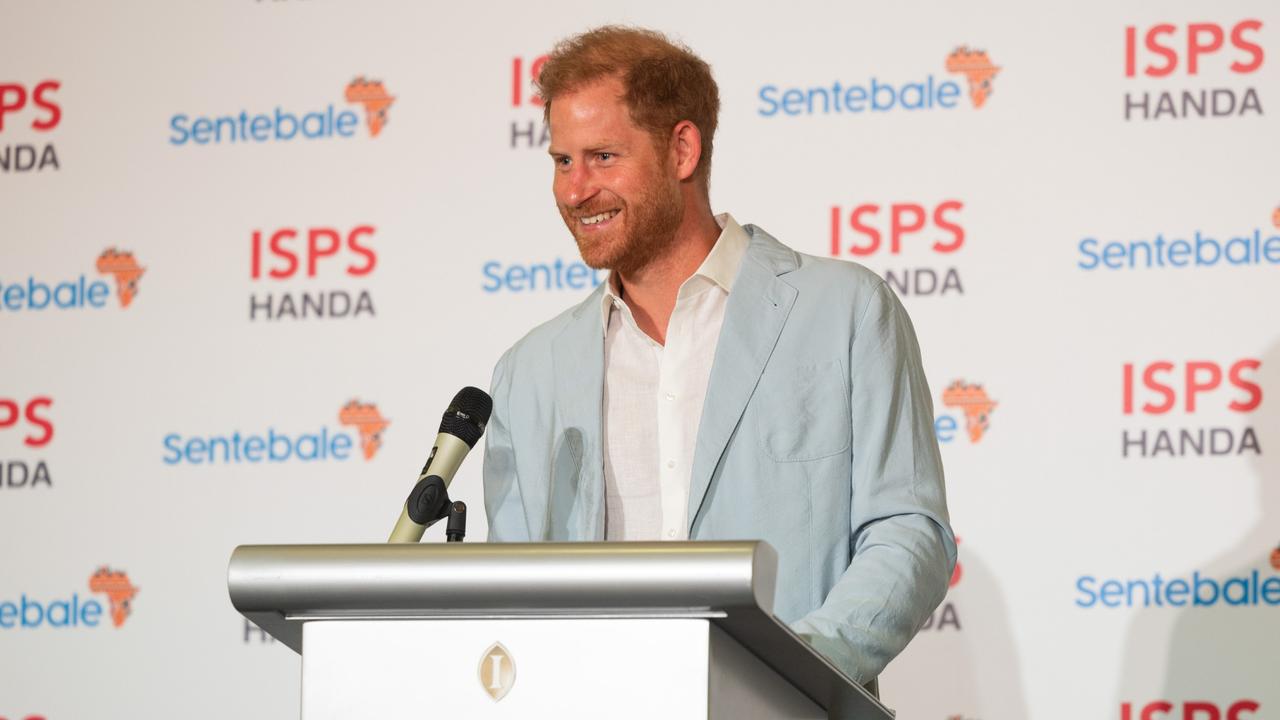 Prince Harry, Duke of Sussex, speaks during the Sentebale ISPS Handa Polo Cup Gala Dinner in Singapore last week. (Photo by Matt Jelonek/Getty Images for Sentebale)