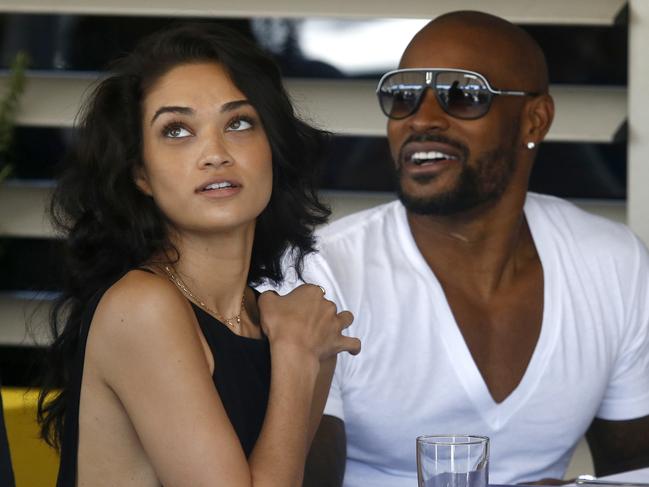 Model Shanina Shaik and her former partner Tyson Beckford dining at Otto. Picture: Bradley Hunter