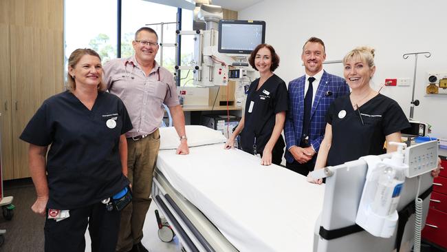 John Flynn Hospital staff , RN Helen Cartwright, Dr Andrew Walker, RN Therese Calvird, Dr Ben Walters and RN Nicola Hayward