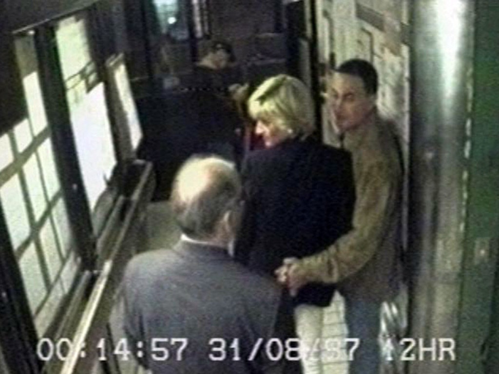 Diana and Dodi seen in CCTV footage from the day they were killed. Picture: AFP