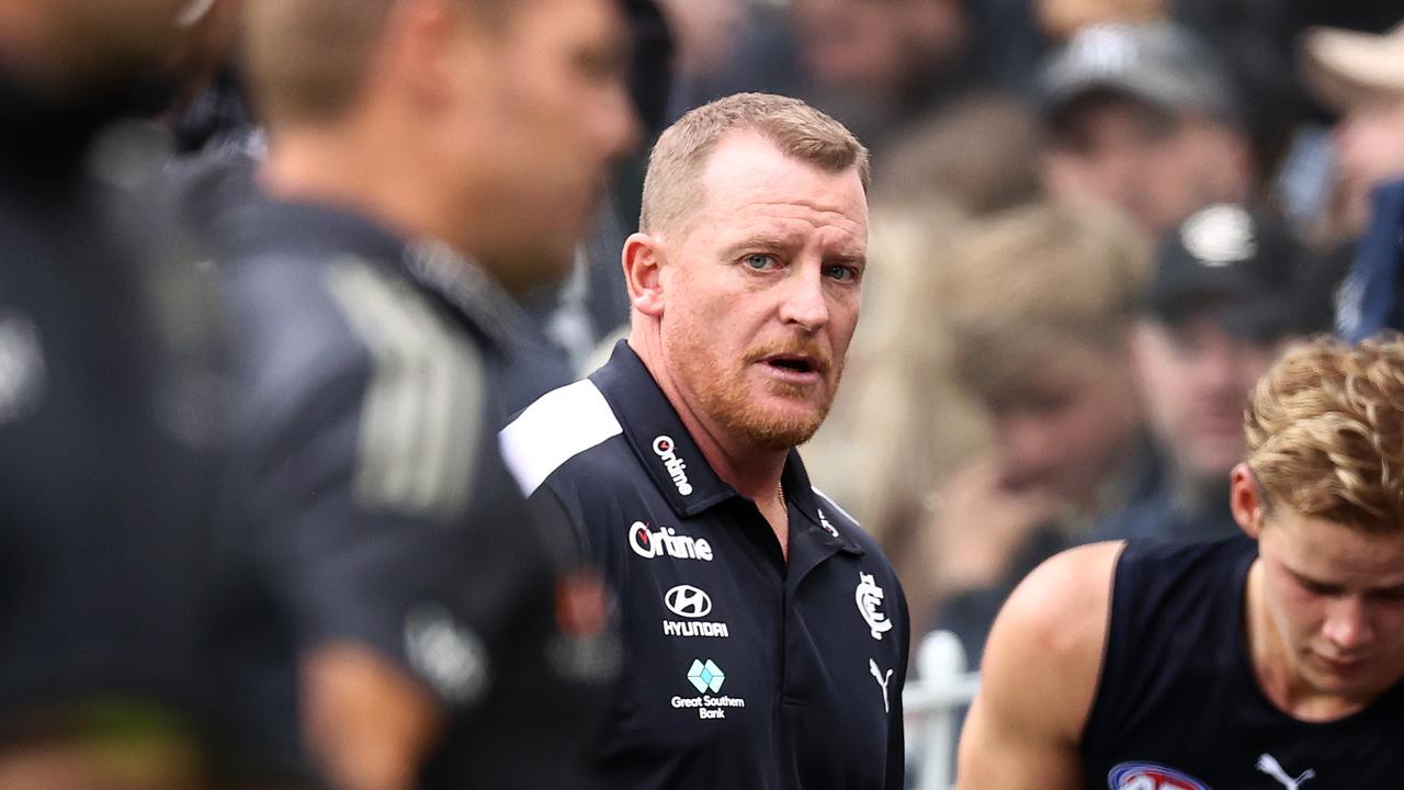 Carlton has improved under Michael Voss, but is not a contender just yet. Picture: Michael Klein