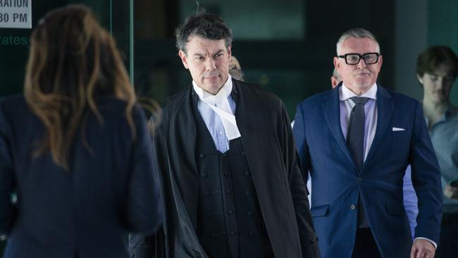 Defence Barrister Patrick McCafferty leaves the hearing for Yolanda Maria Borucki. Picture: Glenn Campbell/NewsWire