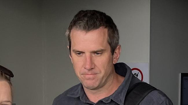 David Wyatt leaves the Defence Force Magistrate's Court in Canberra after he was sentenced for an act of indecency without consent. Picture: Julia Kanapathippillai