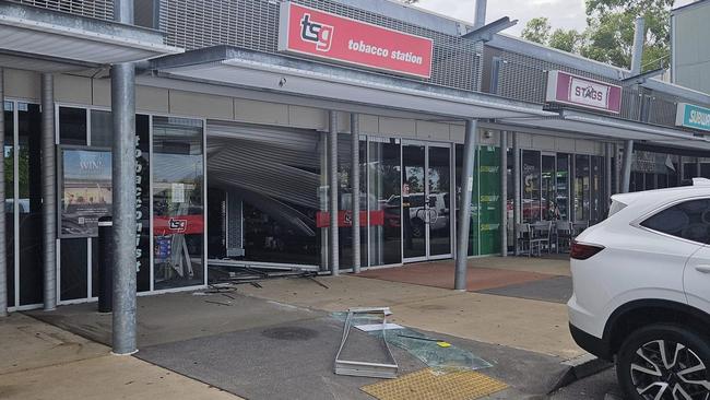 Suspected ram raid at Murrumba Downs TSG on December 27, 2023. Picture: Facebook/Nicole Marie Aldred