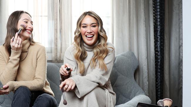 Glamour girl Lou Hay (right) pictured with Amy Kalesk. Picture: Tim Hunter.