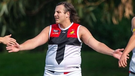 Ethan Lowe celebrates a goal for Watsonia. Picture: Field of View Photography