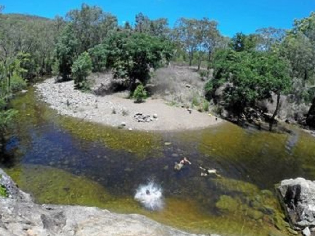 The swimming hole at First Turkey is popular after decent rainfall.