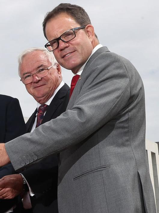 NT Opposition Leader Gary Higgins, left, and Member for Solomon, Luke Gosling. Mr Higgins is in for a battle to retain his seat in next year’s Territory election after Mr Gosling convincingly won booths within the Daly electorate in the Federal election