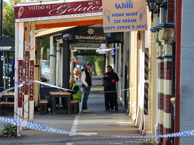 MELBOURNE, AUSTRALIA.NewsWire Photos. APRIL 29, 2025. Suspicious fire at Willi ice cream shop in Williamstown. The business was fire bombed one year ago then moved next door.Again the same business appears to have been fire bombed. Picture: NewsWire/Ian Currie