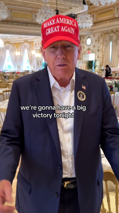 Trump hopeful for "big victory tonight"