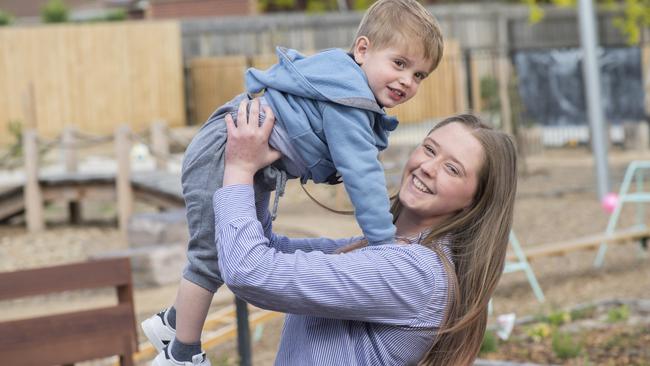 Ms Wilson with Nate. Picture: Rob Leeson.