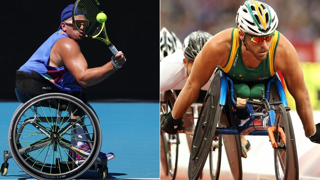 Split image Dylan Alcott and Kurt Fearnley.