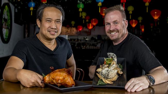 Mr Hizola's. Chef Jon Hizola's and Restaurateur Scott Imlach. Picture: Jerad Williams