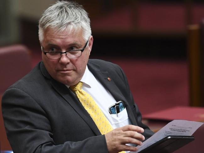 Centre Alliance Senator Rex Patrick says the definition of lobbyist does not need to be widened to include those who meet with Senators and MPs. Picture: AAP