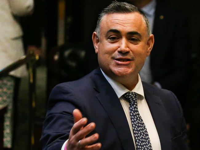 SYDNEY, AUSTRALIA - NewsWire Photos, NOVEMBER 24 2021: John Barilaro gives a valedictory speech following Question Time, in the Legislative Assembly at New South Wales Parliament House in Sydney. Picture: NCA Newswire / Gaye Gerard - POOL via NCA Newswire