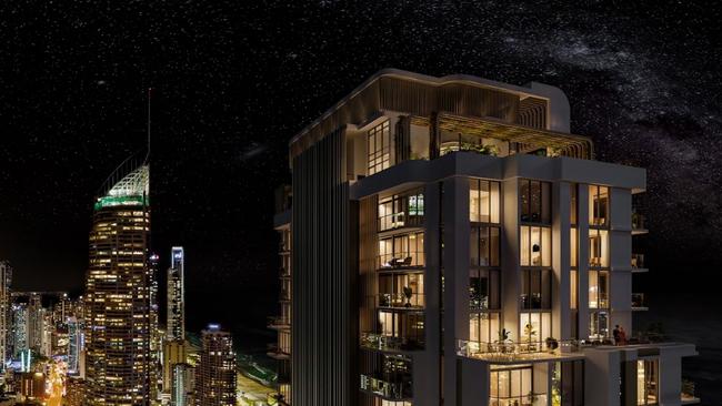 An artist’s impression of the Visa 26 tower planned for Surfers Paradise.