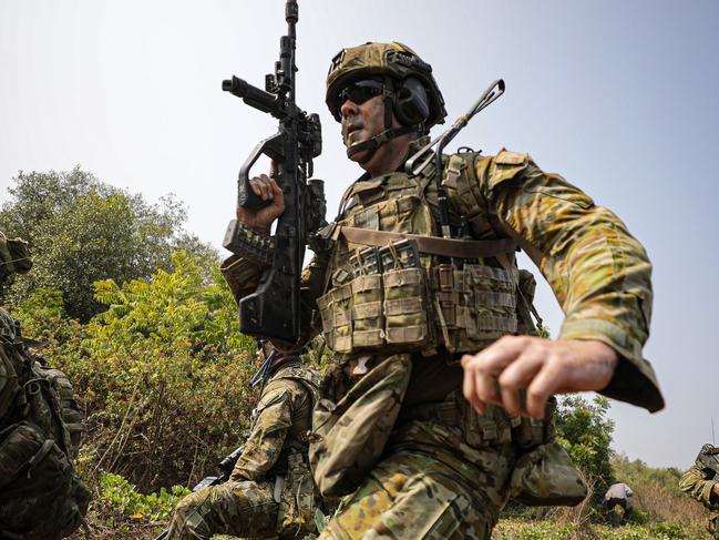 The Australian Defense Force (ADF) and Indonesian Armed Forces (TNI) conducted Exercise Keris Woomera at Banongan Beach, East Java, Indonesia, November 13, 2024. The joint exercise is an amphibious landing exercise involving 2,000 military personnel from both countries, as well as amphibious ships, tanks, aircraft and helicopters. Picture: Agvi Firdaus