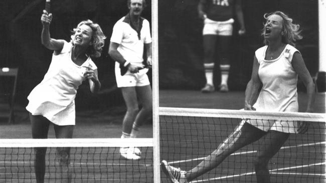 Kennedy in 1976 at Forest Hills playing in the Robert F. Kennedy pro-celebrity tournament raising money for underprivileged youth. Picture: UPI