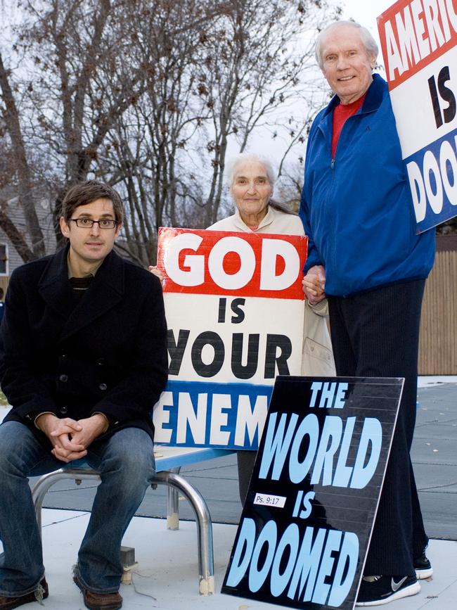 Louis Theroux with members of Westboro Baptist Church from his documentary <i>Louis Theroux: The Most Hated Family in America. </i>(Picture: Supplied)