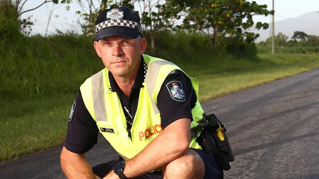 Sergeant Scott Ezard of the Forensic Crash Unit is investigating a fatal crash on the Tablelands. PICTURE: BRENDAN RADKE