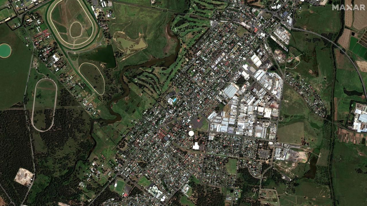 Satellite pictures taken by Maxar Technologies show the aftermath of the floods. This picture of Windsor, NSW was taken before the floods... Picture: Satellite image ©2021 Maxar Technologies / AFP