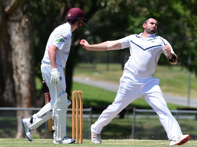 Kookaburra Cup cricket - Palm Beach Currumbin vs. Coomera Hope Island at Salk Oval. Coomera Hope Island bowler Josh Henderson. (Photo/Steve Holland)