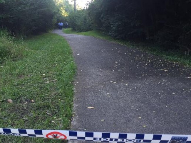The notorious pathway in Narara where a 12-year-old girl was allegedly tied up and sexually assaulted on her way to school on May 15.