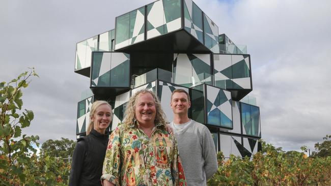 Inaugural chefs for d’Arenberg Cube (from left) Lindsay Durr (R&D), d'Arenberg chief winemaker Chester Osborn, and head chef Brendan Wessels. <span id="U62323272351500B" style="font-family:'Guardian Sans Regular';font-weight:normal;font-style:normal;">Picture: Kate Elmes Photography </span>